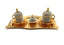 Handmade Clover Design Turkish Greek Arabic Coffee Espresso Serving Set for 2,Cups Saucers Lids Tray Delight Sugar Dish