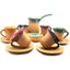 Authentic Handmade Turkish Coffee Cups Set Set in Espresso Clay Pottery Set of 6