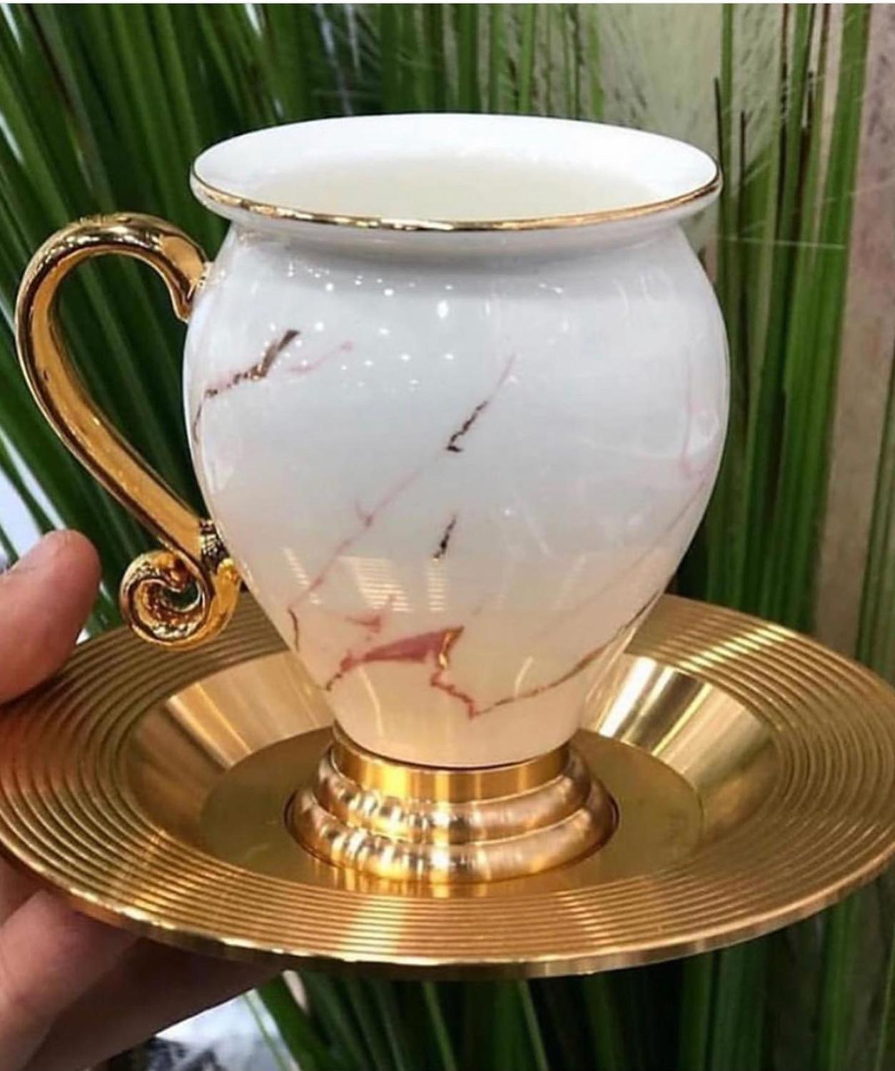 ACAR Gold Turkish High Quality Porcelain Coffee Cups and Saucers Set Ceramic Coffee Mugs Best for Home Decoration Demistasse Coffee Set Secondary image