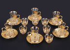 18 pieces Authentic Turkish Tea Cups And Saucers Set For Six Person