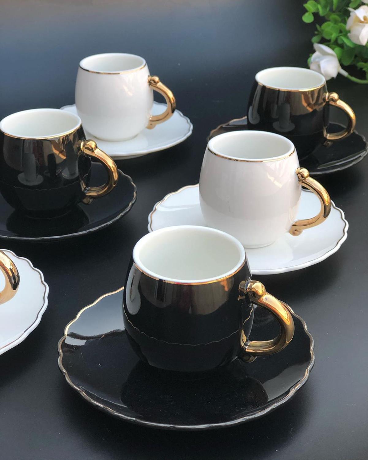 Porcelain Coffee Cups and Saucers Set High Quality Ceramic Coffee Mugs Best for Home Decoration Demistasse Coffee Set Secondary image