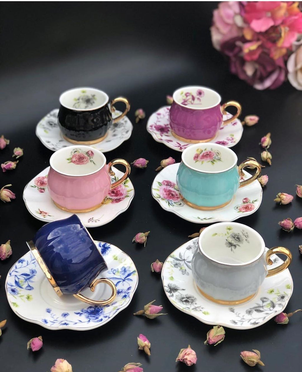 ACAR Turkish High Quality Porcelain Coffee Cups and Saucers Set Ceramic Coffee Mugs Best for Home Decoration Demistasse Coffee Set