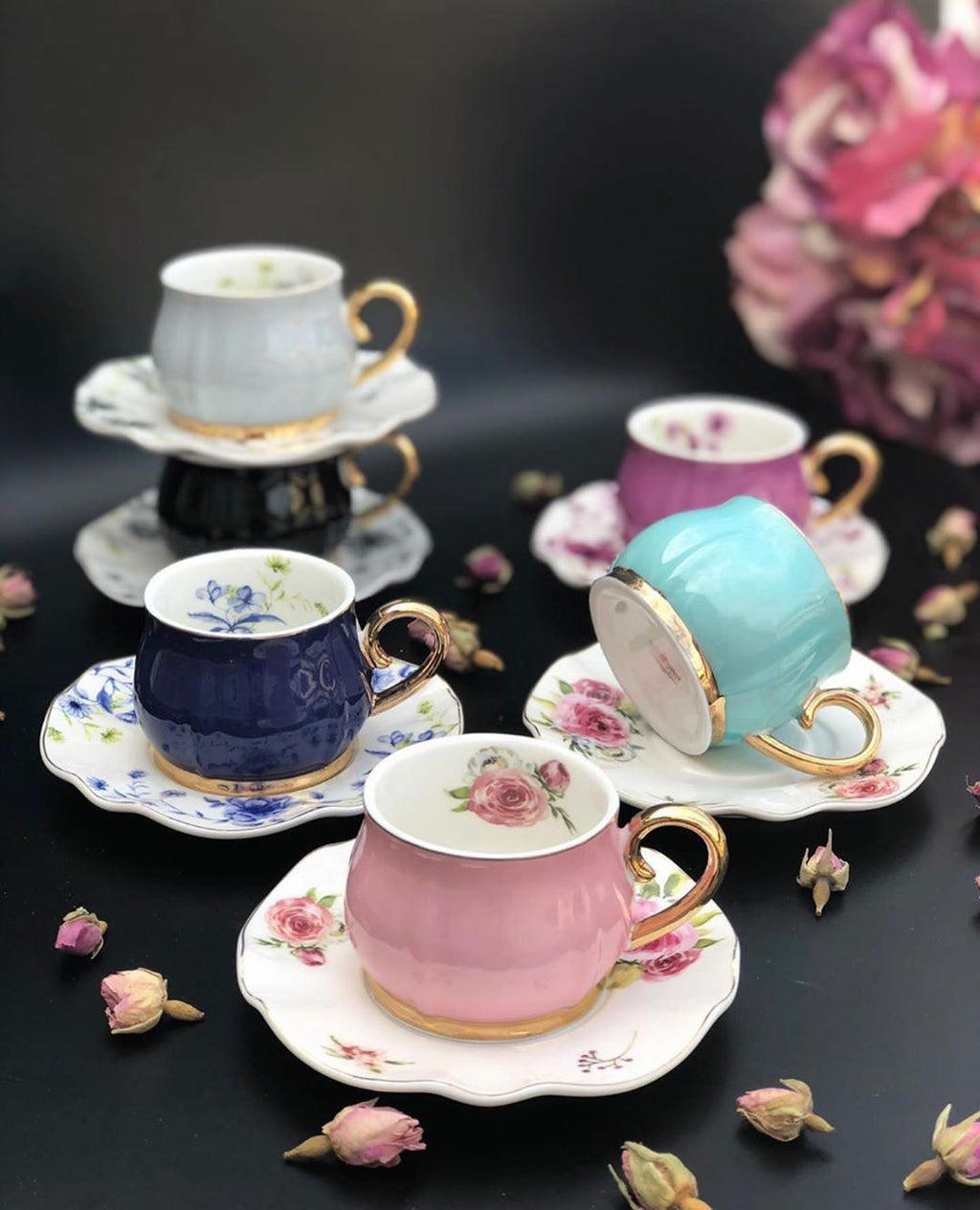 ACAR Turkish High Quality Porcelain Coffee Cups and Saucers Set Ceramic Coffee Mugs Best for Home Decoration Demistasse Coffee Set