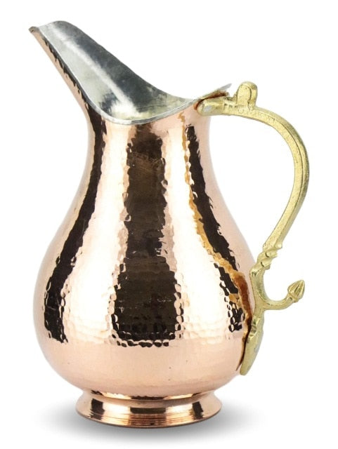 Athentic Copper Turkish Water Pitcher Erzincan Hand Hammered Model Juice Jug Pure 2 Lt (70 floz) Secondary image